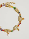 Gold Multi Color Gemstone Bracelet